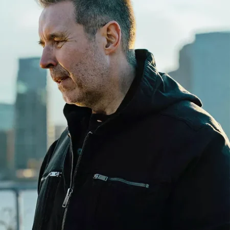 MobLand S01 Kevin Harrigan Black Hooded Jacket Side webp