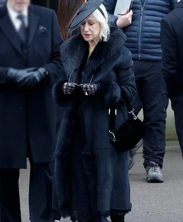 MobLand S01 Maeve Harrigan Black Fur Coat Front webp
