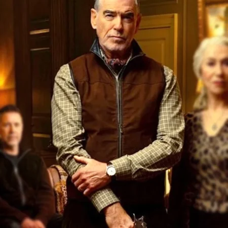 MobLand S01 Pierce Brosnan Brown Vest webp