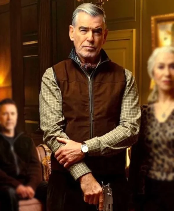 MobLand S01 Pierce Brosnan Brown Vest webp