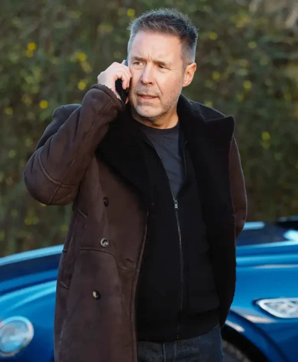 Mobland S01 Paddy Considine Brown Suede Coat webp