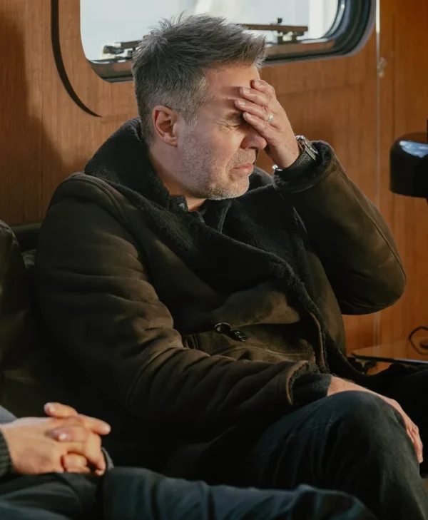 Mobland S01 Paddy Considine Brown Suede Leather Coat webp