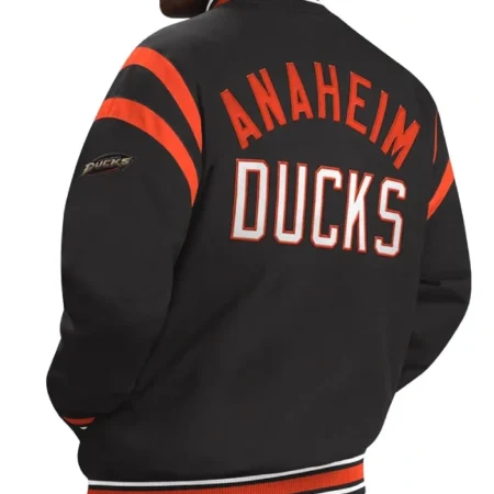 NHL Full Snap Black Anaheim Ducks Tailback Jacket webp