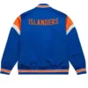 NY Islanders Heavyweight Blue Varsity Jacket webp