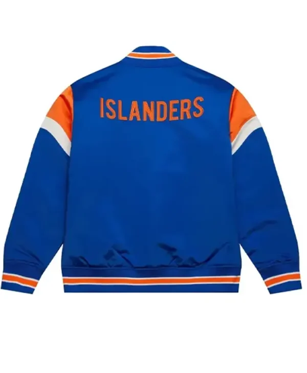 NY Islanders Heavyweight Blue Varsity Jacket webp