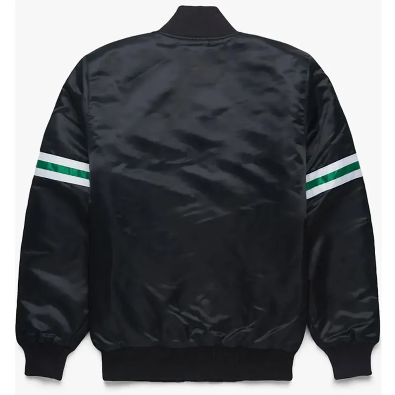 NY Jets Black Satin Jacket back webp