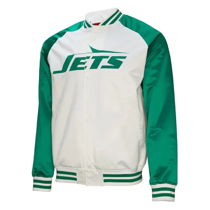 NY Jets Legacy Sack Exchange Satin Jacket webp