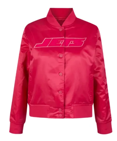 NY Jets Triple Pink Satin Jacket webp