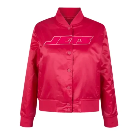 NY Jets Triple Pink Satin Jacket webp