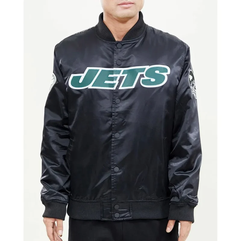 NY Jets Wordmark Satin Jacket webp