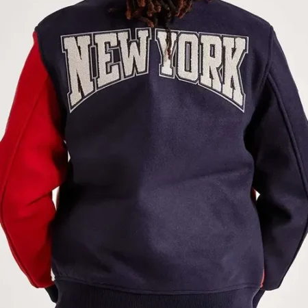 NY Yankees 27X World Series Wool Varsity Jacket Back webp