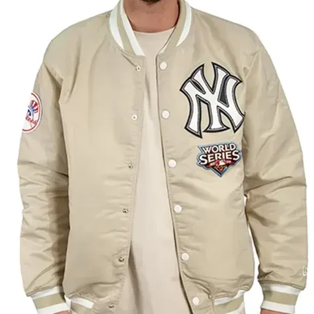 NY Yankees World Series 2009 Satin Bomber Jacket webp