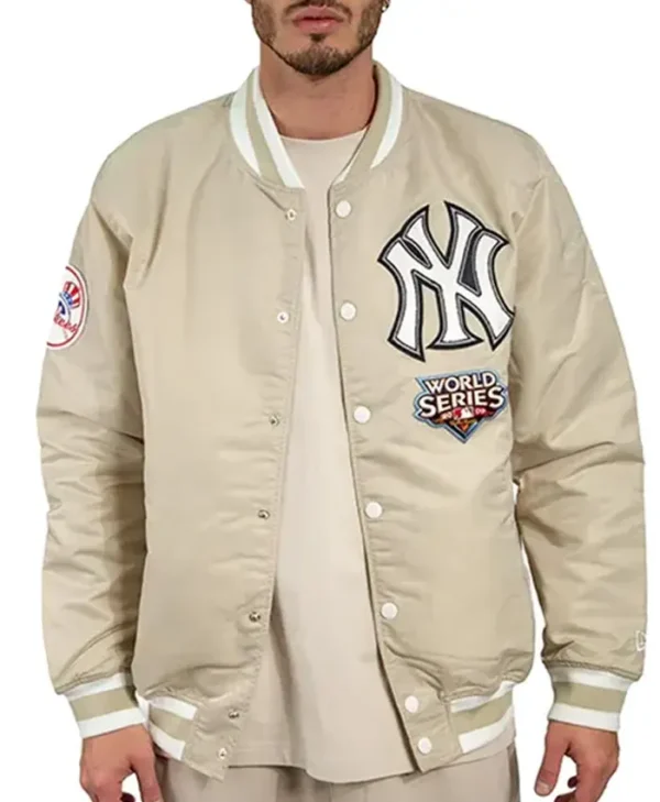 NY Yankees World Series 2009 Satin Bomber Jacket webp