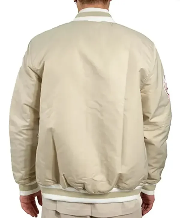 NY Yankees World Series 2009 Satin Bomber Jacket Back webp