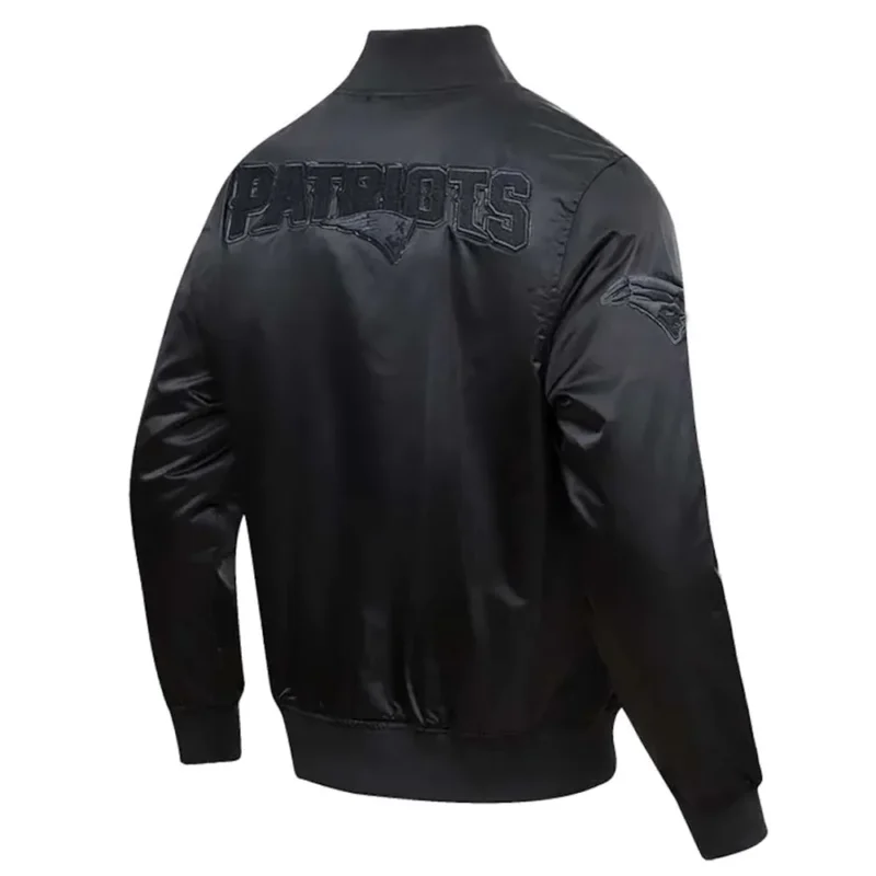 New England Patriots Black Triple Jacket back webp