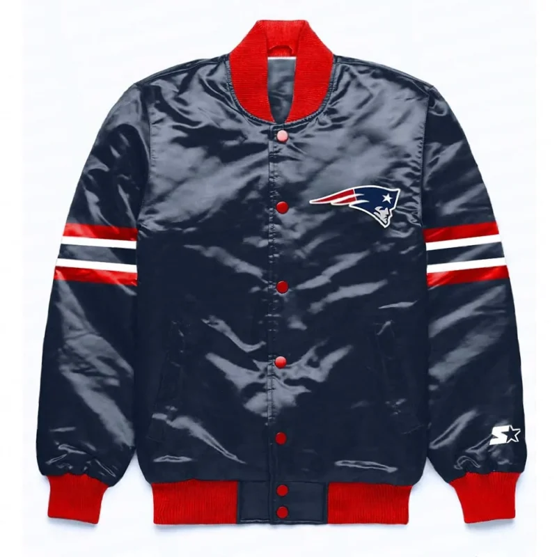New England Patriots Button Down Navy Jacket webp