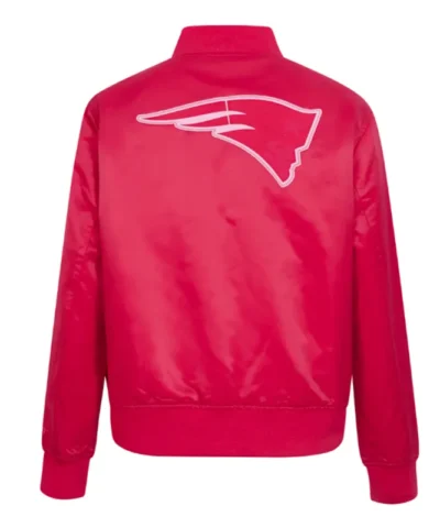 New England Patriots Full Snap Satin Triple Pink Jacket webp