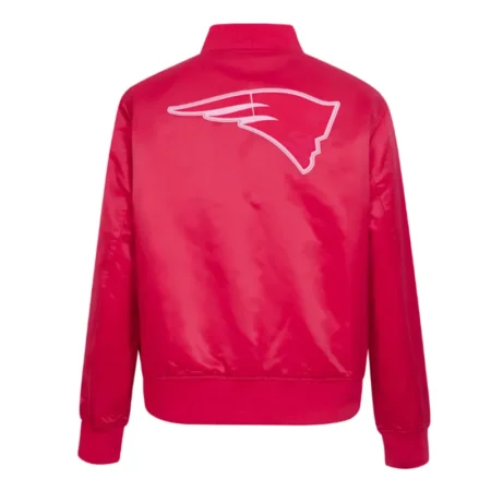 New England Patriots Full Snap Satin Triple Pink Jacket webp