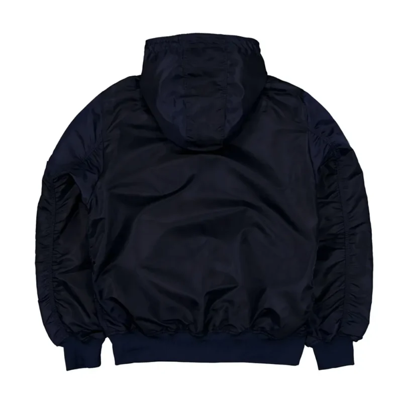 New England Patriots Historic L 2B Hooded Bomber Jacket back webp