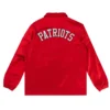 New England Patriots Red Satin Windbreaker back webp
