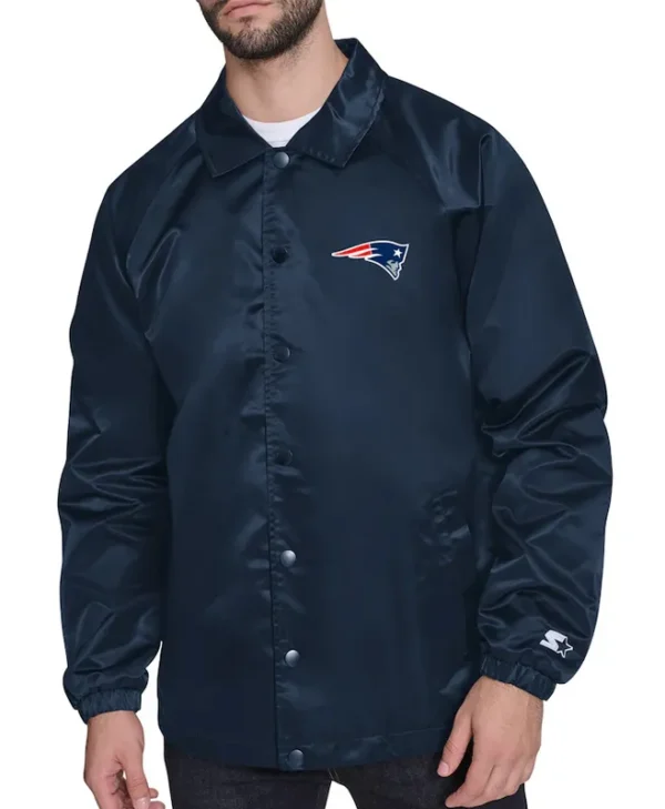 New England Patriots Retro Logo Coaches Jacket webp