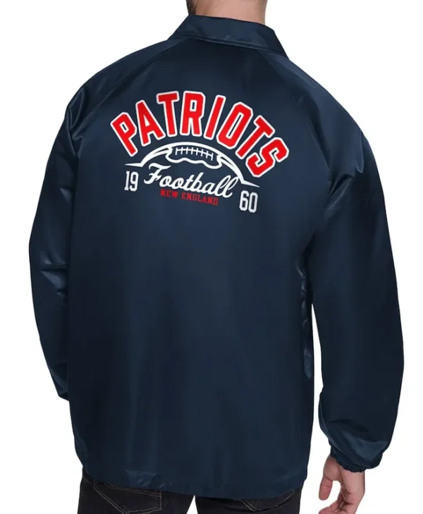 New England Patriots Retro Logo Coaches Jacket back webp