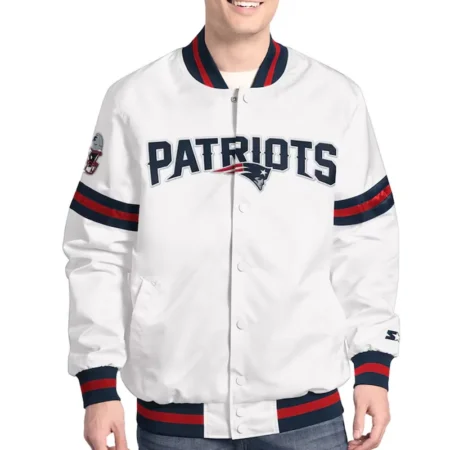 New England Patriots Scout Varsity Satin Jacket webp