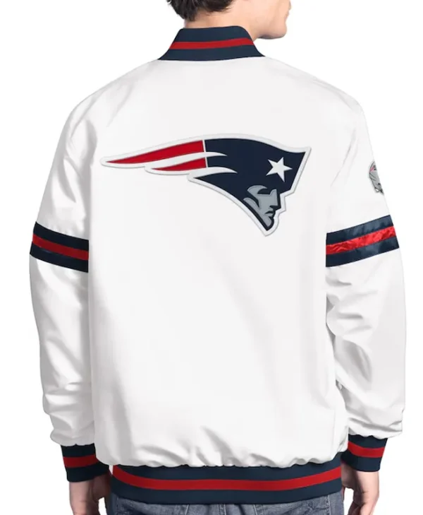 New England Patriots Scout Varsity Satin Jacket back webp