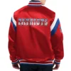 New England Patriots Shutout Throwback Red Satin Jacket back webp
