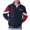 New England Patriots Strong Arm Navy Full Zip Jacket webp