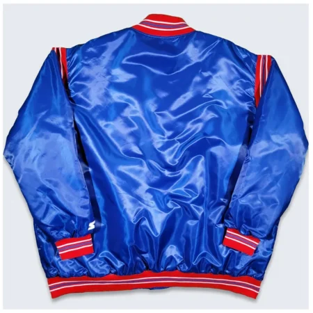 New England Patriots Teddy Varsity Satin Jacket back webp