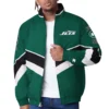 New York Jets Captain Green Varsity Satin Jacket webp