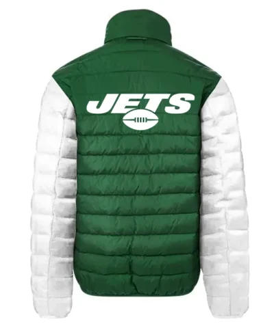 New York Jets Full Zip Puffer Jacket back webp
