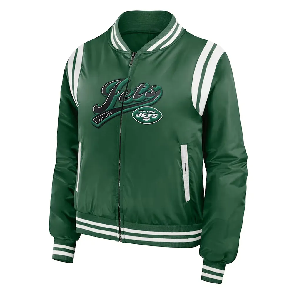 New York Jets Green Bomber Full Zip Jacket webp New York Jets Green Bomber Full Zip Jacket webp