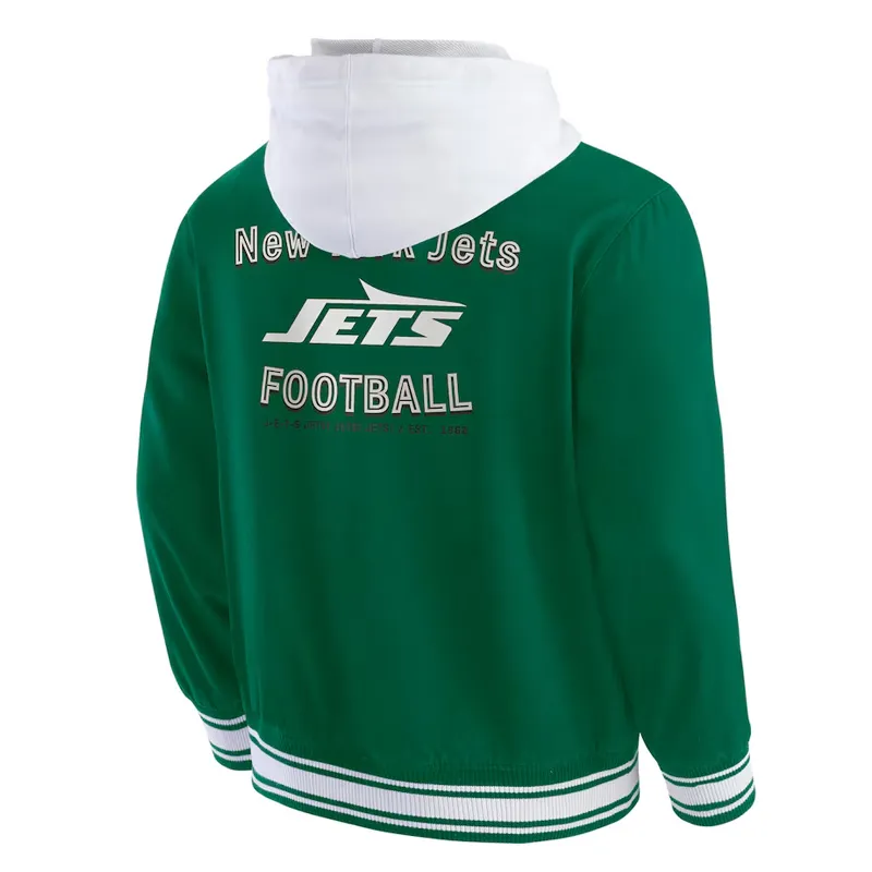 New York Jets Green Cotton Hooded Jacket back webp New York Jets Green Cotton Hooded Jacket back webp