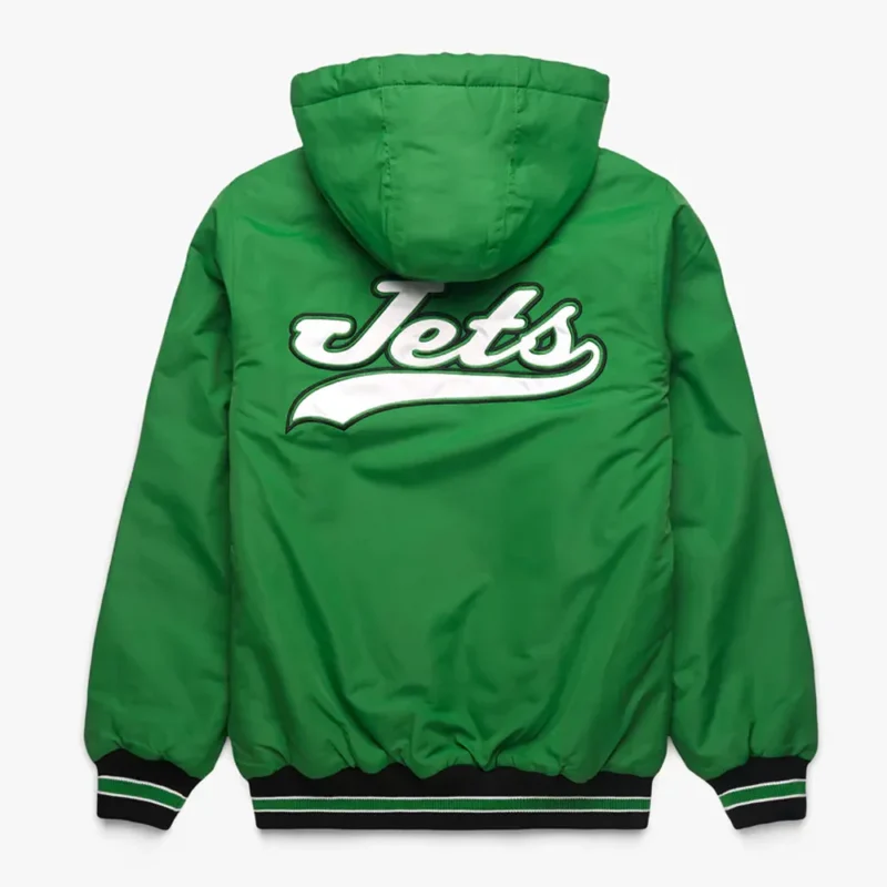 New York Jets Green Hooded Jacket back webp