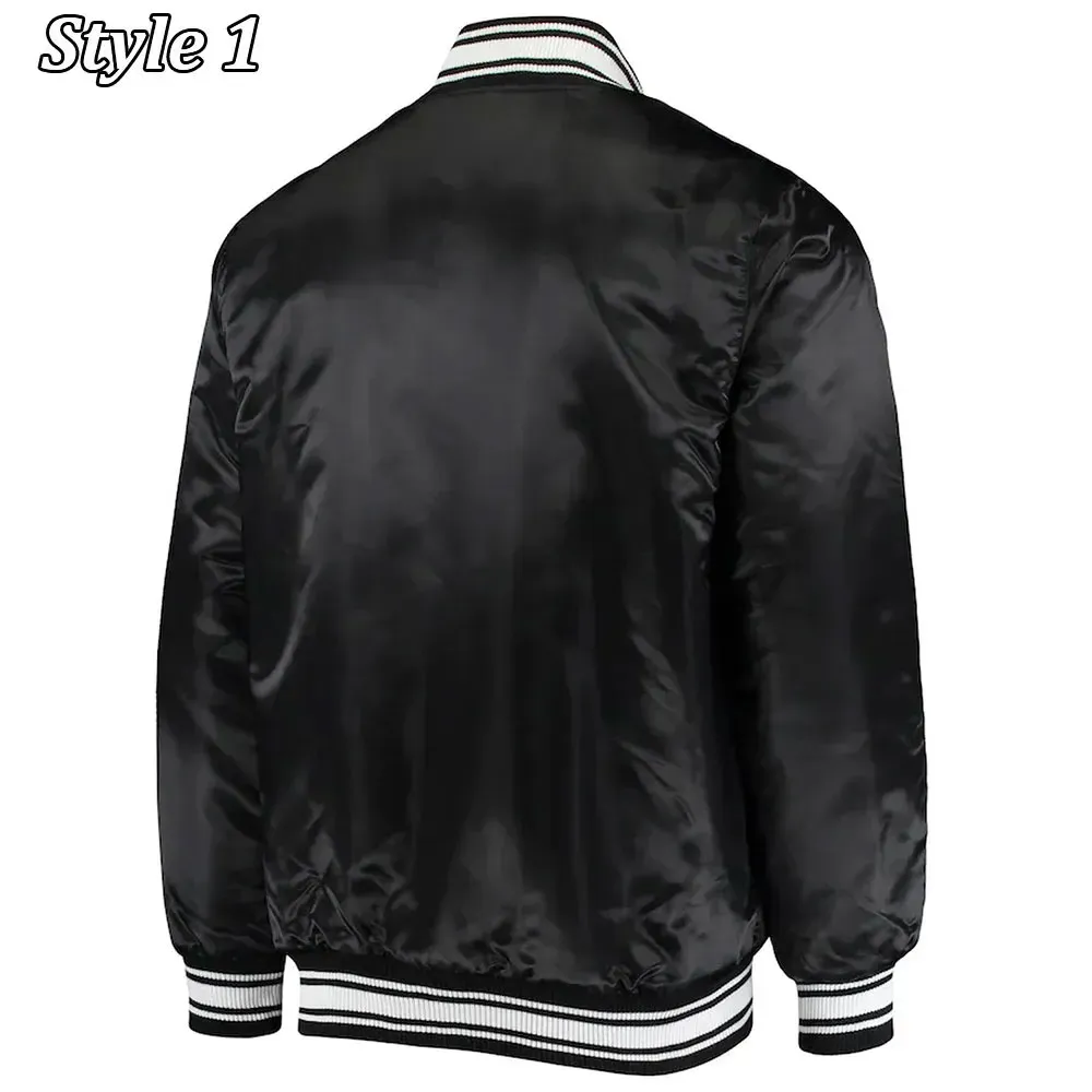 New York Jets Locker Room Black Satin Jacket back webp New York Jets Locker Room Black Satin Jacket back webp