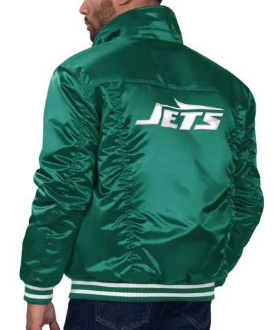 New York Jets Silver Tab Trucker Jacket back webp