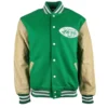 New York Jets Varsity Green and Beige Jacket webp