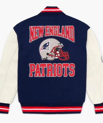 OVO New England Patriots Varsity Jacket back webp