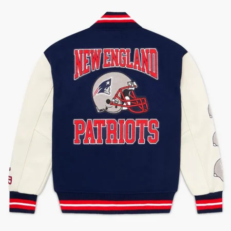 OVO New England Patriots Varsity Jacket back webp