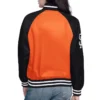 Orange Black San Francisco Giants Home Run Varsity Satin Jacket back