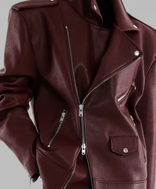 Oversized Burgundy Leather Jacket For Sale webp