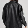 Oversized Faux Leather Bomber Jacket Back webp