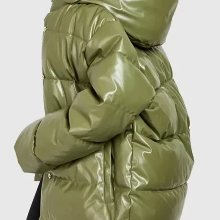 Oversized Faux Leather Puffer Jacket For Sale webp