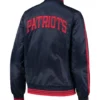Overtime New England Patriots Full Snap Navy Varsity Satin Jacket back webp
