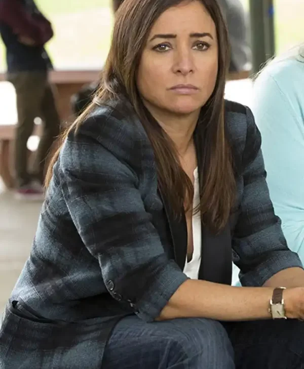 Pamela Adlon Better Things Sam Fox Blue and Black Cotton Blazer