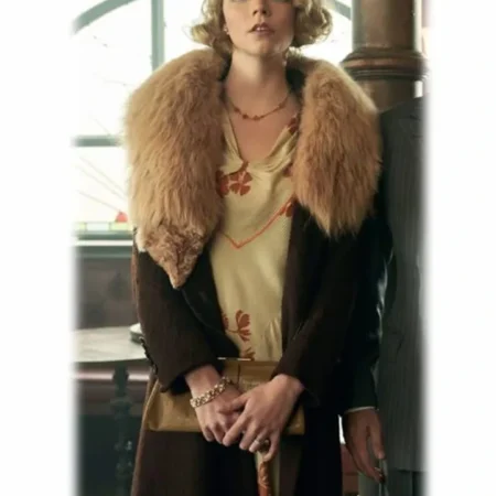 Peaky Blinders S06 Anya Taylor Joy Brown Fur Coat