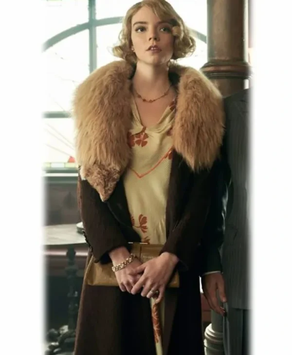 Peaky Blinders S06 Anya Taylor Joy Brown Fur Coat