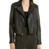 Plain Womens Black Moto Jacket Main webp